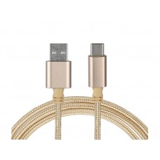Tuttonica Zinc Alloy 2A Data Cable, Fast Charging, Weaving Thread, Gold – Type-C, 1 meter- TUTTO- C606+C